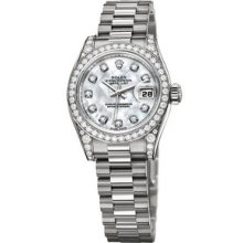 Rolex Datejust 26mm President White Gold Diamond Ladies Watch 179159