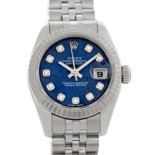 Rolex Datejust Ladies Sodalite Diamond Dial Watch 179174