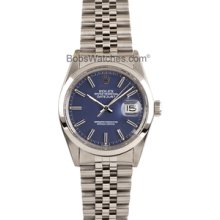 Rolex Datejust Menâ€™s 16000 White Roman Numeral Dial Jubilee Bracelet