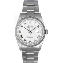 Rolex Datejust Men's Stainless Steel Watch 16220 White Dial