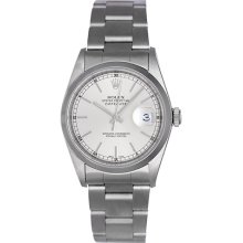 Rolex Datejust Men's Stainless Steel Watch 16200 Silver Dial
