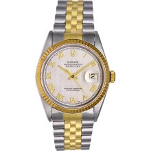 Rolex Datejust Men's Watch Ivory Pyramid Roman 16233