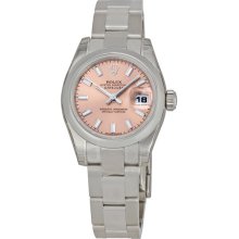 Rolex Datejust Pink Index Dial Oyster Bracelet Ladies Watch 179160PSO