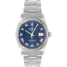 Rolex Datejust Stainless Steel Men's Watch 16200 Blue dial