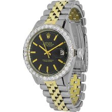 Rolex DateJust Two Tone Mens Diamond Watch 4.00 Ctw