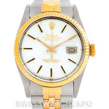 Rolex Datejust Vintage Mens Steel 18K Gold Watch 16013