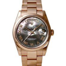 Rolex Day-Date President 36mm Pink Gold Mens Watch 118205