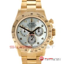 Rolex Daytona 18k Yellow Gold White MOP Arabic Dial 116528 40MM Model