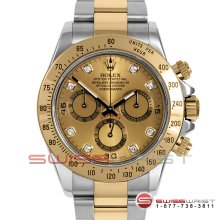 Rolex Daytona Two Tone Champagne Diamond Dial 116523 40MM Model