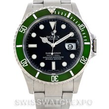 Rolex Green Submariner Steel Watch 16610T