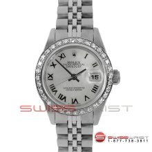 Rolex Ladies Datejust MOP Roman Dial Diamond Bezel Jubilee Band