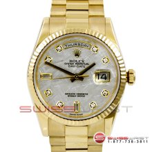 Rolex Mens 18K Yellow Gold President 118238 Factory Meteorite Diamond