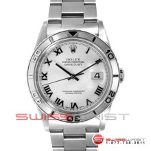 Rolex Men's Datejust SS 16264 White Roman Dial - Thunderbird