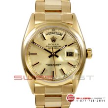 Rolex Mens Day Date President Gold Champagne Stick Oyster Band