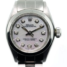 Rolex Oyster Perpetual 6918 Mother Of Pearl And Diamond Dial Ladies Watch