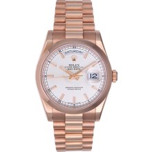 Rolex President - Day-Date Mens 18K Rose Gold Watch 118205 Silver Dial