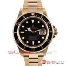 Rolex Submariner Yellow Gold Black Dial - Bezel 16618 Model