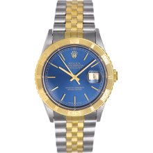 Rolex Turnograph Men's Steel & Gold Watch 16263 Blue Dial