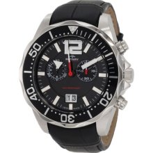 Rotary Aquaspeed Men's Quartz Watch With Black Dial Chronograph Display And Black Leather Strap Ags90050/C/04