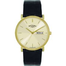 Rotary Gents Gold Plated Leather Strap GS02624/03/DD Watch