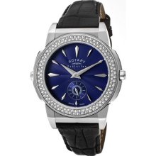 Rotary Women's 'Evolution TZ2' Black Genuine Leather Watch ...