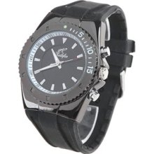 Round Case Quartz Wrist Watch Rubber Band