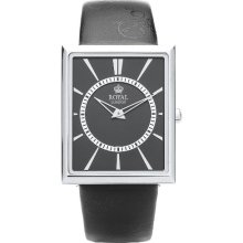 Royal London Women's Quartz Watch With Black Dial Analogue Display And Black Leather Strap 21091-03