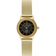 Sartego SVR661 Gold Tone Seville Dress Black Dial Mesh Band