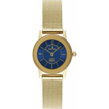 Sartego SVR663 Ultra Thin Gold Tone Dress Blue Dial Mesh Band ...