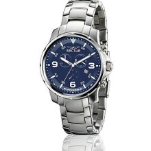 Sector Men's Watch R3273689135 In Collection Black Eagle, 46Mm Chrono With Blue Dial And Stainless Steel Bracelet