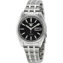 Seiko 5 Automatic Black Dial Stainless Steel Mens Watch Snkg95