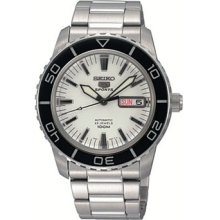 Seiko 5 Sports Snzh51j1 Automatic White Dial Silver Watch Japan Made 100m