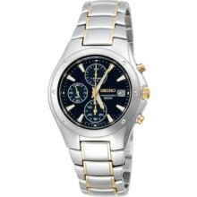 Seiko Alarm Chronograph Two-Tone Mens Watch SND585