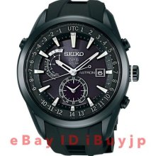 Seiko Astron Solar GPS Titanium PVD Rubber 47 mm Watch - Black Dial, Black Rubber Strap SAST011 Sale Authentic Ceramic