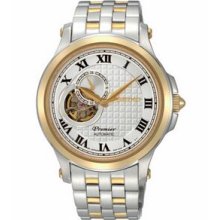Seiko Automatic Chronograph Watch W/ White Dial & Gold Trim
