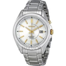 Seiko Kinetic Silver Dial Stainless Steel Mens Watch SKA525