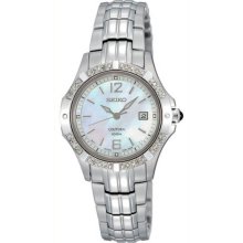 Seiko Ladies Coutura Stainless Steel Quartz Mother of Pearl Dial Sapphire Crystal SXDE19