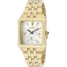 Seiko Ladies Gold Tone Stainless Steel Case and Bracelet Silver Dial Day and Date Displays SKY738