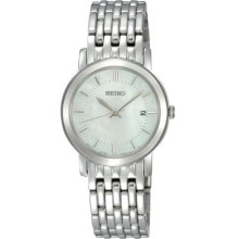 Seiko Ladies Quartz Analogue Watch Sxdb93p1 With Stainless Steel Bracelet And White Mop Dial