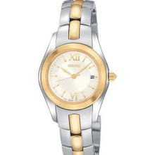 Seiko Ladies' Stainless & Gold Tone Silver White Dial SDXA72