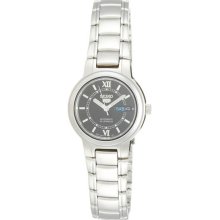 Seiko Ladies Stainless Steel Seiko 5 Automatic Dress Black Dial SYME57