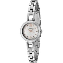 Seiko Ladies Stainless Steel Dress Quartz Rose Two Tone Dial SXGN79