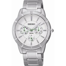 Seiko Ladies Stainless Steel Case and Bracelet Silver Dial Day and Date Displays SKY717