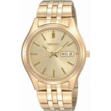 Seiko Men's SGGA18 Gold Stainless-Steel Quartz Watch with White D ...