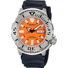 Seiko Orange 'Monster' Automatic Dive Watch with Rubber Dive Strap #SKX781K3