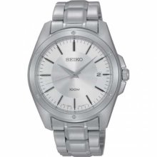 Seiko Sgef75 Men's Stainless Steel Silver Dial Date Display Analog Watch