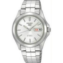 Seiko SNKK87 Mens Seiko 5 Automatic Silver Tone Dial Link Bracelet