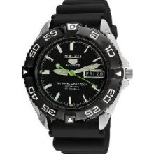 Seiko SNZB23K2 Mens Seiko 5 Sports Automatic Black Dial Rubber Strap