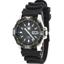 Seiko SNZG57 Mens Automatic Black Dial Stainless Steel Bracelet Watch