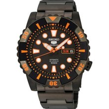Seiko SNZJ21 Black Orange Stainless Steel Seiko 5 Sports Seiko SNZJ21 Black Orange Stainless Steel Seiko 5 Sports